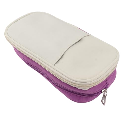 Erweiterbare Bleistift Hülle, Große Kapazität Tragbare Bleistift Tasche Aufbewahrung Tasche Make-up-Tasche für Büro Schule Teen Girl Boy (Purple) von Pssopp