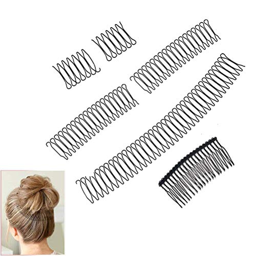 U-förmige Haar-Finishing-Fixierer-Kammstifte, Langlebiges Material, Allwetterbeständigkeit, Perfektes Design, Verschiedene Frisuren für Frauen (Schwarz) von Pssopp