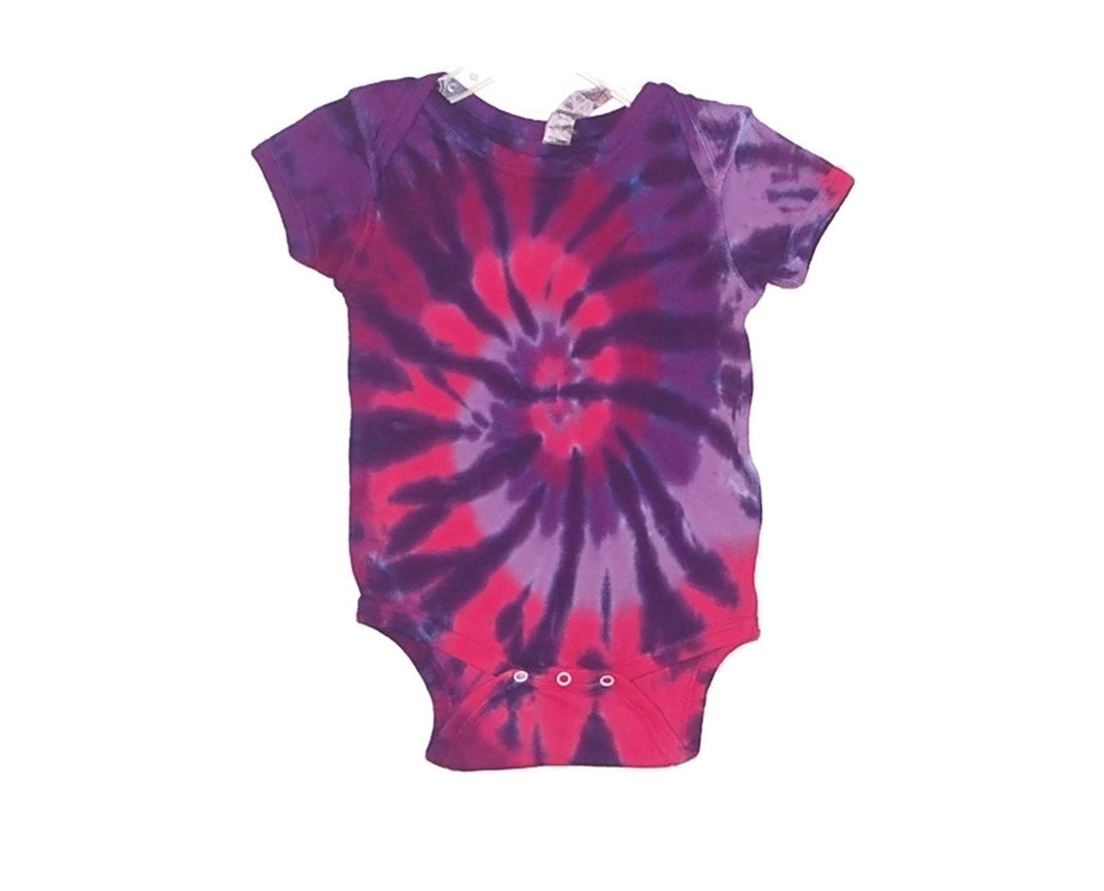 Tie Dye Baby Body Pink Lila Spiral Swirl Strampler Größen Neugeborene 6 12 18 24 Monate Handmade Outfit Dusche Geschenk von PsychedelicCircus