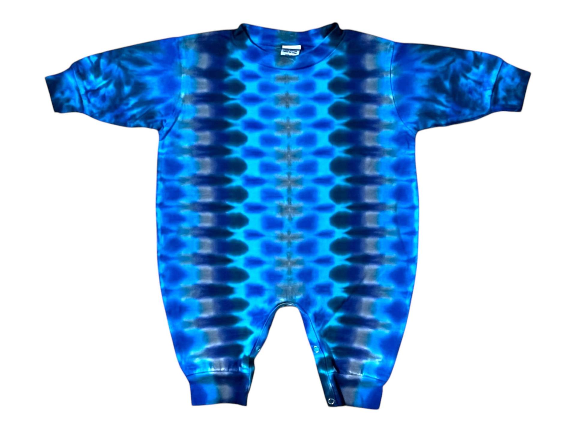 Tie Dye Baby Strampler Blau Dna Langarm Outfit Säugling Größen 6 12 18 24 Monate Handgemachte Psychedelic Hippie Kleidung von PsychedelicCircus