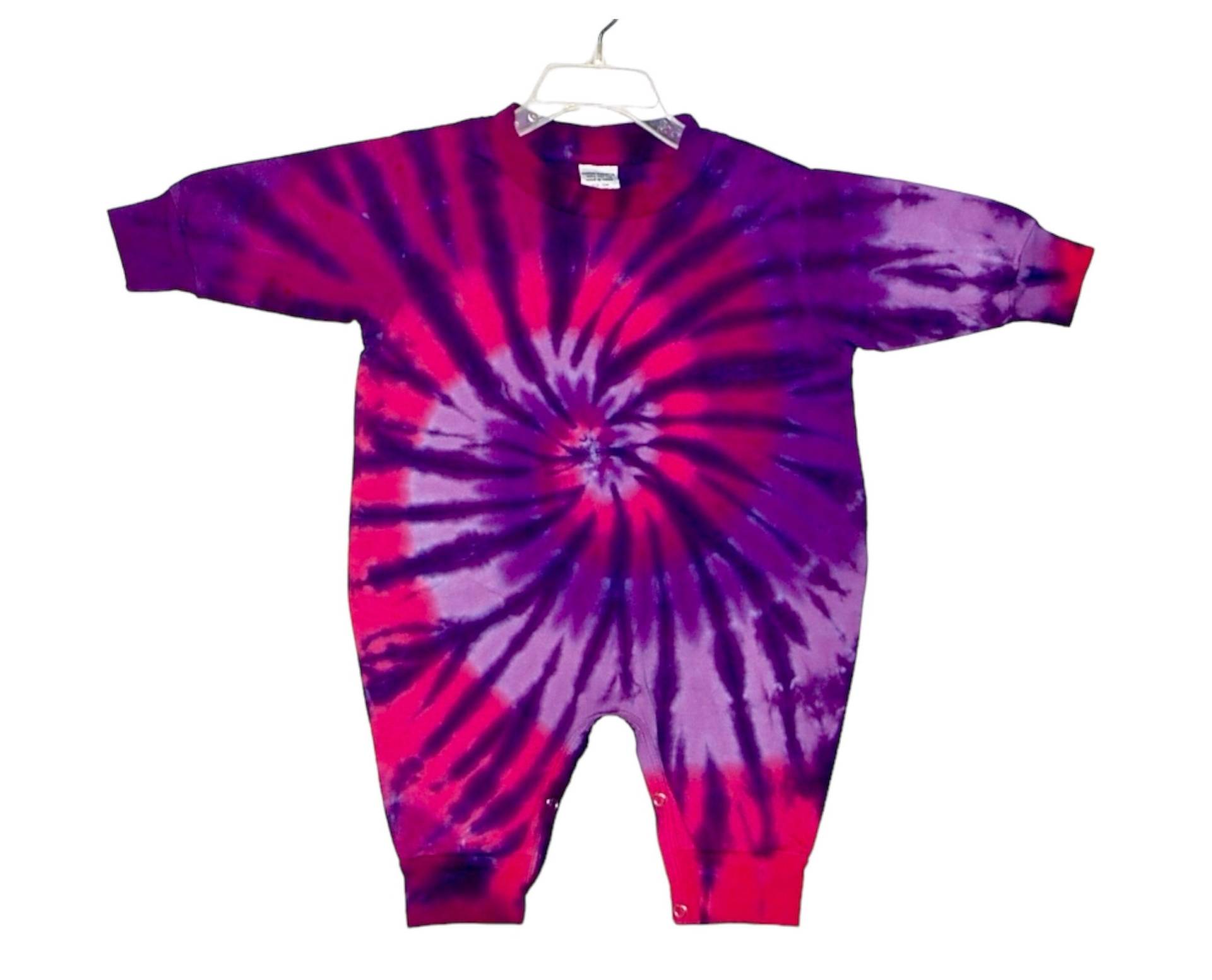 Tie Dye Baby Strampler Rosa Lila Spiral Spirale Outfit Säugling 12 24 Monate Handmade Kunst Dusche Geschenk von PsychedelicCircus