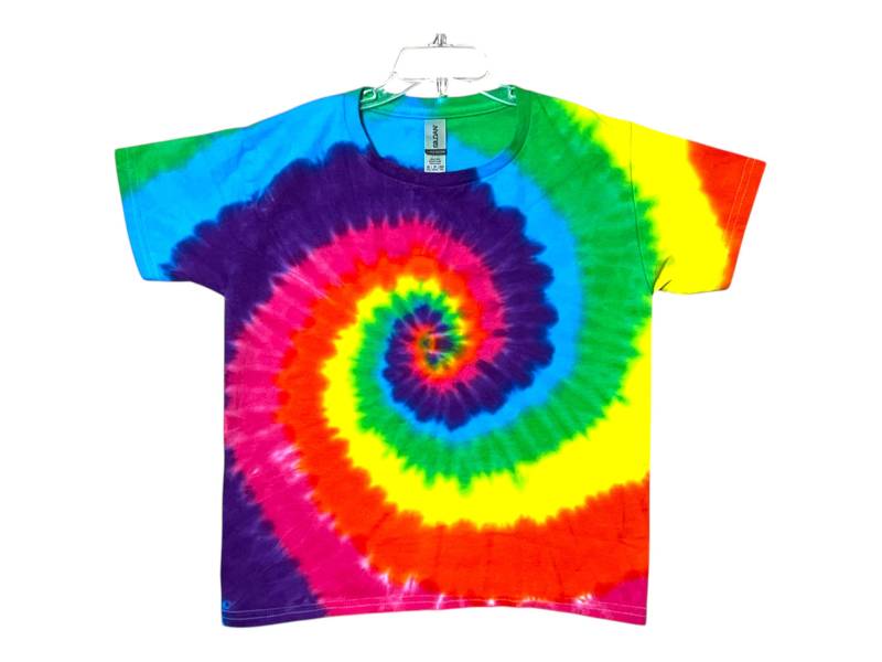 Neon Regenbogen Spiral Batik Kinder Shirt - Handgemacht von PsychedelicCircus