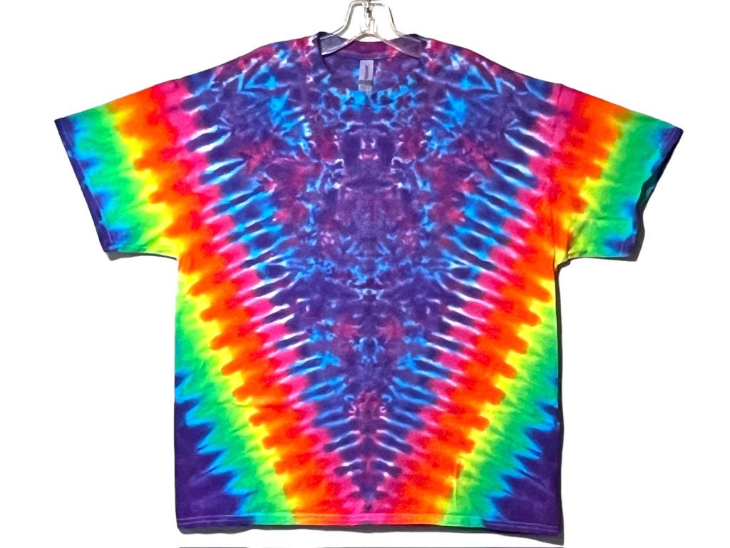 Tie Dye Shirt Neon Regenbogen V Blotter Erwachsene T Klein Mittel Groß Xl 2X 3X 4X 5X 6X Handgefertigt Psychedelic Kurzarm Tye Die Tall Größen von PsychedelicCircus