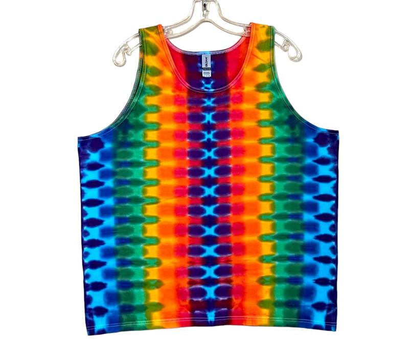 Tie Dye Tank Top Psychedelic Regenbogen Dna Wabe Tye Herren Klein Mittel Groß Xl 2X 3X Hippie Kunst Boho Handgefertigt T / von PsychedelicCircus