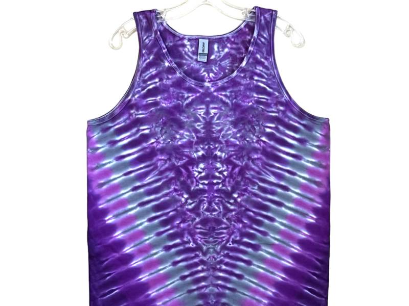 Tie Dye Tank Top Purple Moon V Blotter Scrunch Tye Dye Herren Sm Med Lg Xl 2X 3X Handgemachtes Ärmelloses Hippie-Shirt Psychedelic Zirkus von PsychedelicCircus