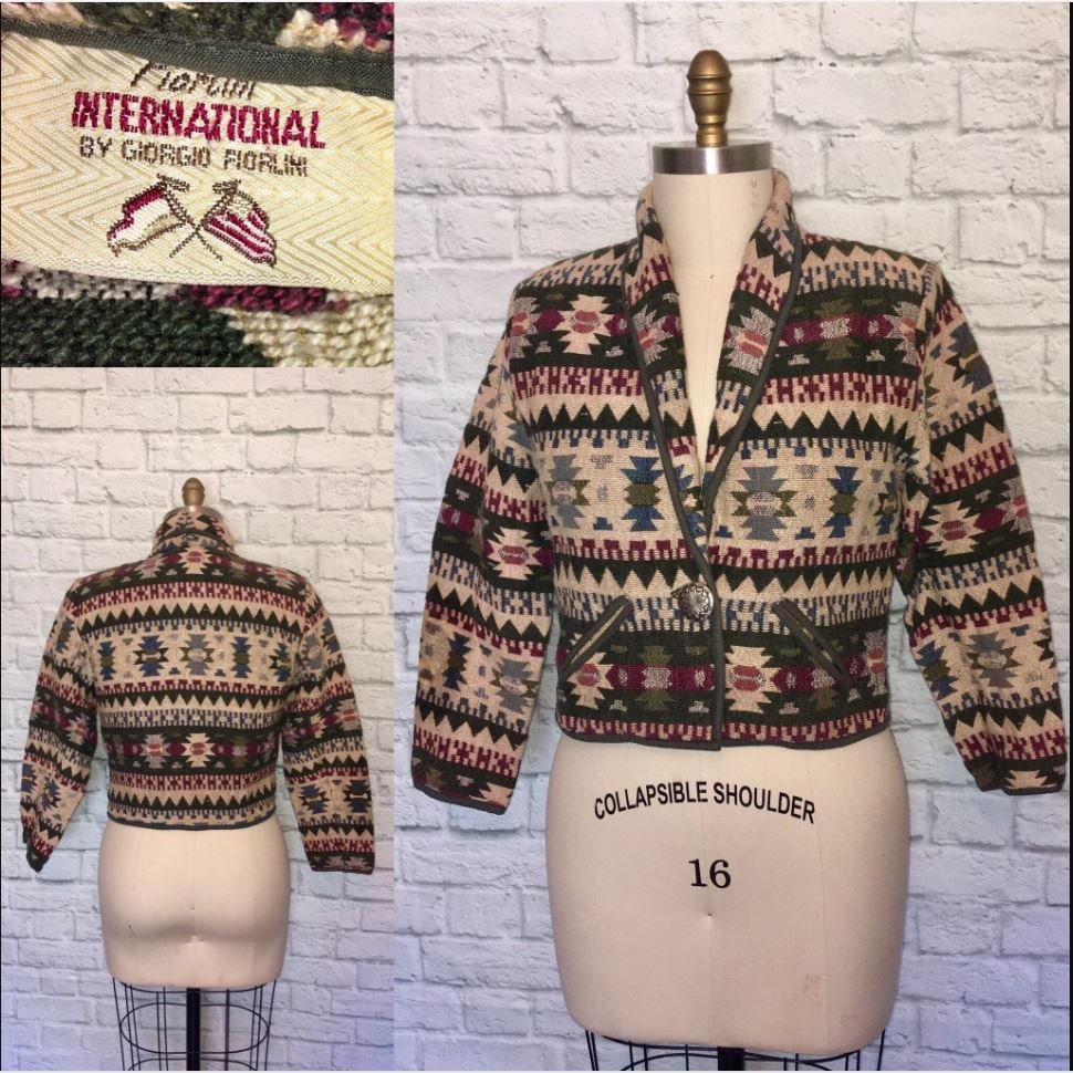 90S Blanket Jacket, Western Western, Optik, Gotik Blazer Taschen, Casual Festival 90S Blanket Jacket, Western Western, Optik, Gotik Blazer Taschen, Casual Festival von PsychedelicPinup