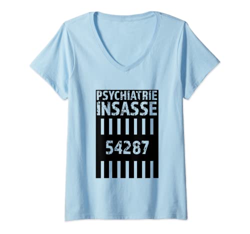 Damen Psychiatrie Insasse 54287 Kostüm Knast Gefängnis T-Shirt mit V-Ausschnitt Damen Psychiatrie Insasse 54287 Kostüm Knast Gefängnis T-Shirt mit V-Ausschnitt von Psychiatrie Insasse 54287 Kostüm Knast Gefängnis