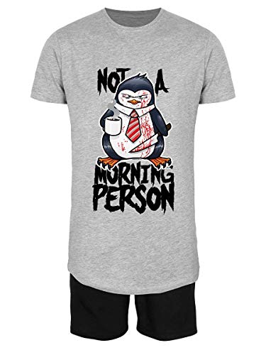Psycho Penguin Kurzer Pyjama-Set für Herren Not A Morning Person von Yikki