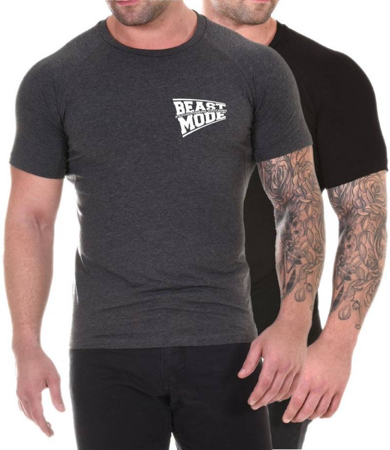 Psycho Urban Print-Shirt (Set) Basic Fitness T-Shirt im Doppelpack von Psycho Urban