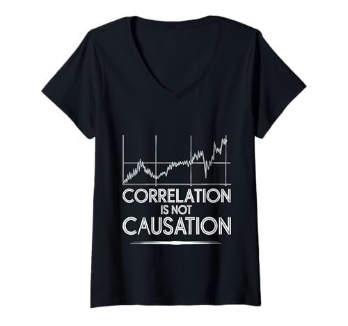 Damen Correlation is not Causation Psychologe Weisheit Denken T-Shirt mit V-Ausschnitt Damen Correlation is not Causation Psychologe Weisheit Denken T-Shirt mit V-Ausschnitt von Psychologe Logikwissen