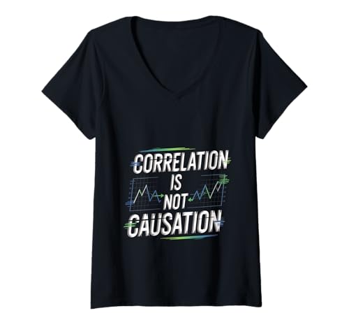 Damen Correlation is not Causation Psychologe Weisheit Denken - T-Shirt mit V-Ausschnitt Damen Correlation is not Causation Psychologe Weisheit Denken - T-Shirt mit V-Ausschnitt von Psychologe Logikwissen