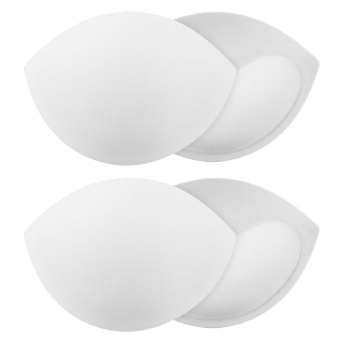 2 Paare Herausnehmbaren BrüSte BH Pad, Bikinis Pads, UnterwäSche Bikini BH EinsäTze Pads, Sport BHS Cups Einlagen Push Up Pad, Weiß, S von Psyqtsuary