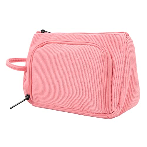 Kosmetiktasche, Cord, Reise-Make-up-Tasche, Große Kapazität, Kosmetiktaschen, Tragbar, Multifunktional, Make-up-Organizer Für Frauen Und Mädchen(Rosa) von Psytfei