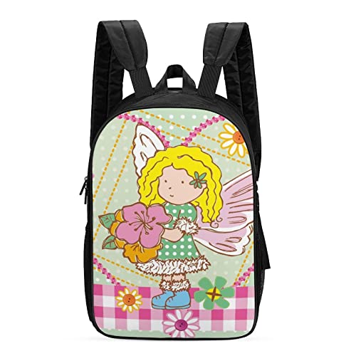 Bedruckte Rucksack für Teenager Leichte Reiserucksack Unisex Kinderrucksack Geschenk für Schulanfang Schmetterlings-Mädchen-Blume von Pt'amour