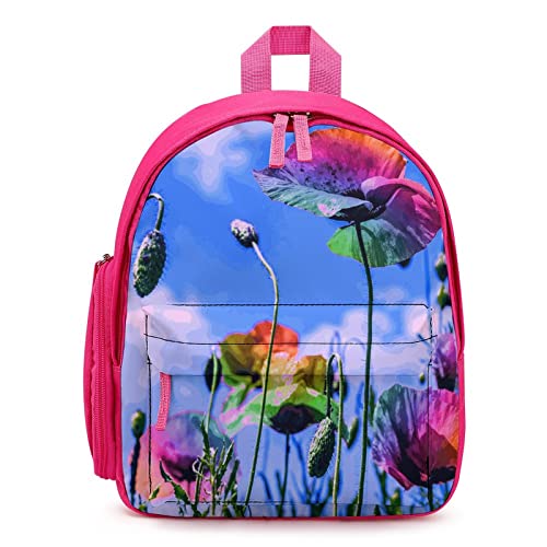 Personalisierte Schulrucksack Lässiger Kinderrucksack Mädchen Jungen Daypack für Schule Reisen Freizeit Blumen des blauen Himmels von Pt'amour