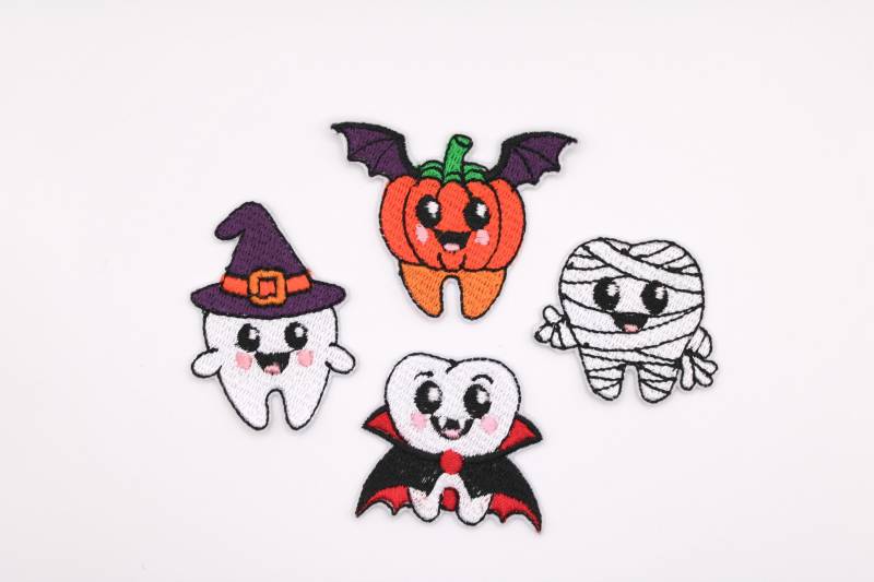 Halloween Zahnaufnäher Gestickte Zahnarzt Geschenke Für Kinder & Patienten | Set Oder Einzeln von PtchsDE