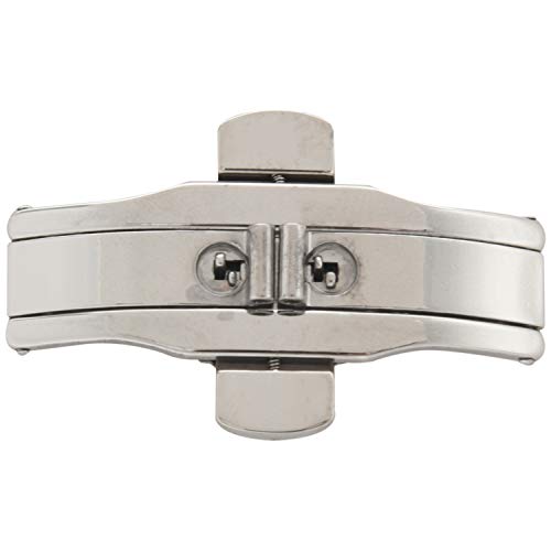 Ptdfjspt Double Push Button Butterfly Verschluss Schnalle Silber für 21Mm Uhrenarmband von Ptdfjspt