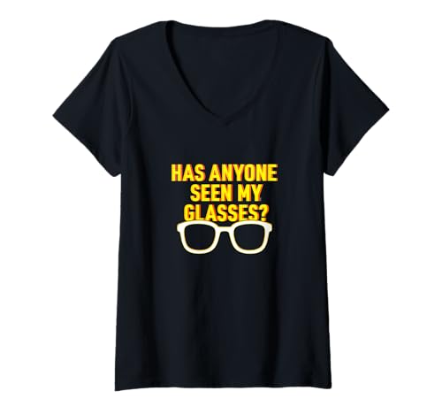 Damen Kurzsichtig oder Weitsichtig Humor für Verlorene Brillen T-Shirt mit V-Ausschnitt von Ptera Getting Old Midlife Problem I Lost Glasses