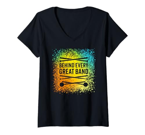 Damen Lustiger Brass Band Humor für Stolzer Percussionisten T-Shirt mit V-Ausschnitt Damen Lustiger Brass Band Humor für Stolzer Percussionisten T-Shirt mit V-Ausschnitt von Ptera: For Drummer or Percussionist in Brass Band