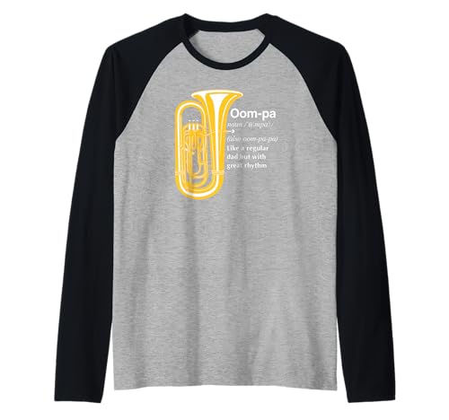 Herren Lustiger Tuba Papa Witz für Tubaspieler Vater in Brass Band Raglan von Ptera: For Tuba Player Dad Who Loves Brass Band