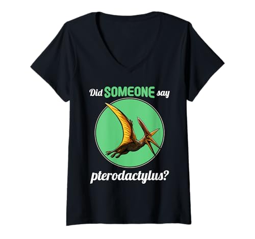 Damen Pterodactylen Pterodactylus T-Shirt mit V-Ausschnitt Damen Pterodactylen Pterodactylus T-Shirt mit V-Ausschnitt von Pterodactylen Pterodactylus Tier Shop