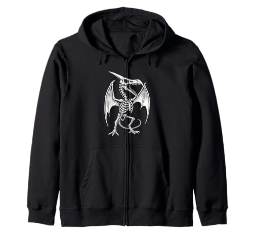 Pterosaurier Skelett Dinosaurier Pterodaktyl Halloween Jungen Kinder Kapuzenjacke von PterosaurAxis1