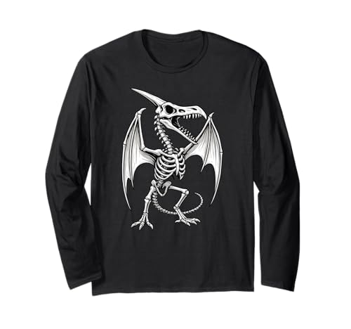 Pterosaurier Skelett Dinosaurier Pterodaktyl Halloween Jungen Kinder Langarmshirt Pterosaurier Skelett Dinosaurier Pterodaktyl Halloween Jungen Kinder Langarmshirt von PterosaurAxis1
