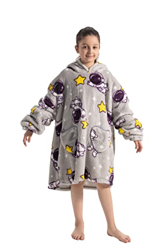 Pterygoid Übergroße Hoodie Decke mit Ärmeln, Super Weich und bequem Flanell Kinder Kapuzenpullover Hoodie Decke für Mädchen Jungen Teenager von Pterygoid