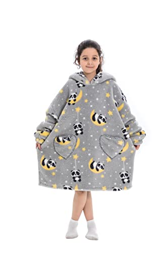 Pterygoid Übergroße Hoodie Decke mit Ärmeln, Super Weich und bequem Flanell Kinder Kapuzenpullover Hoodie Decke für Mädchen Jungen Teenager von Pterygoid