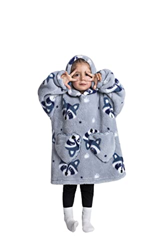 Pterygoid Übergroße Kinder Hoodie Decke mit Ärmeln und Kapuze, Flauschiger Hoodie Sweatshirt,Super Weich und bequem Kuschelpullover für Kleiner Mädchen Jungen Kleinkind 3-6Jahr von Pterygoid