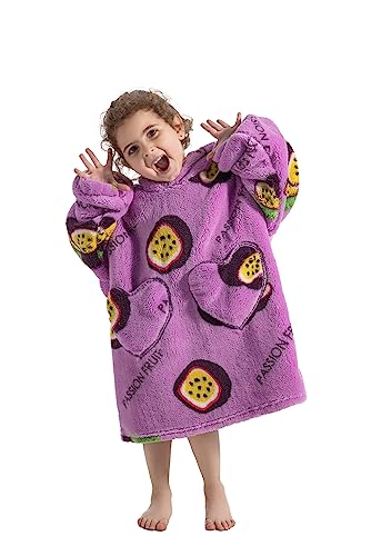 Pterygoid Übergroße Kinder Hoodie Decke mit Ärmeln und Kapuze, Flauschiger Hoodie Sweatshirt,Super Weich und bequem Kuschelpullover für Kleiner Mädchen Jungen Kleinkind 3-6Jahr von Pterygoid