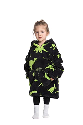 Pterygoid Übergroße Kinder Hoodie Decke mit Ärmeln und Kapuze, Flauschiger Hoodie Sweatshirt,Super Weich und bequem Kuschelpullover für Kleiner Mädchen Jungen Kleinkind 3-6Jahr von Pterygoid