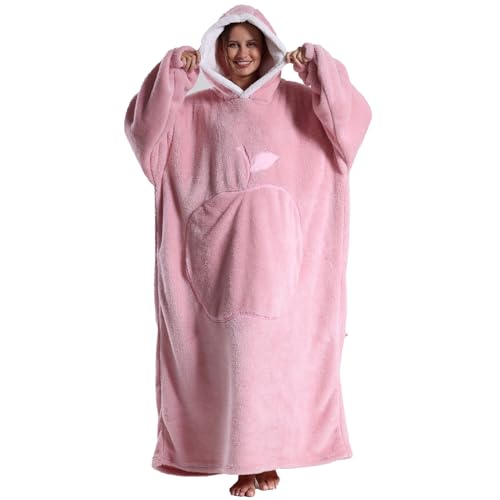Pterygoid Verlängert Übergroße Hoodie Decke,Decken Hoodie Damen mit Tasche und Kapuze,Superweiche und Warme Kuschelpullover Herren Tragbare Decke Für Erwachsene Jungen von Pterygoid
