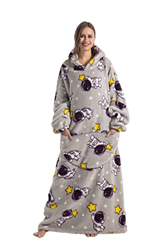 Pterygoid Verlängert Übergroße Hoodie Decke, Sweatshirt mit Taschen und Kapuze, Decken Damen, Superweiche Warme Kuschelpullover TV, Tragbare Für Herren Frauen Erwachsene, L-5XL von Pterygoid