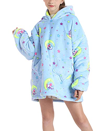 Übergroße Hoodie Decke,Flanell Sweatshirt Decke,Kuscheldecke mit ärmel,Kuschelpullover Für Kinder Junge Mädchen, XXL-4XL von Pterygoid