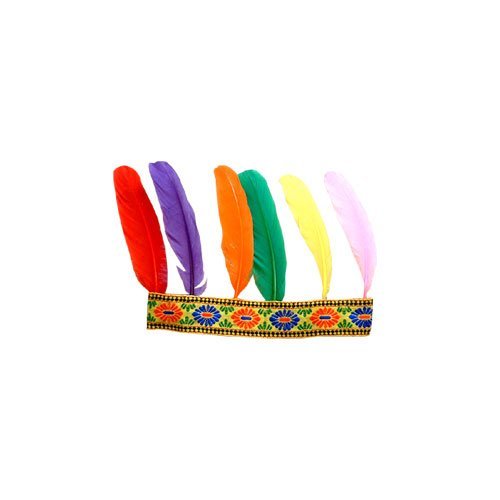 PtitC Indianer-Kopfband 6 Federn - Karnevalskopfschmuck für Unisex-Erwachsene - Mehrfarbig PtitC Indianer-Kopfband 6 Federn - Karnevalskopfschmuck für Unisex-Erwachsene - Mehrfarbig von PtitC