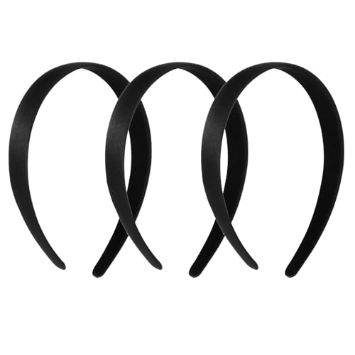 3 Stück Samt Haarreifen Solides Einfaches Mode Damen Haarreif Satin Hartes Haarschmuck Haarband Schwarz Haarschmuck Geschenk für Mädchen Weihnachten Halloween Party Karneval von Ptwola
