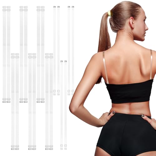 6 Set Unsichtbare Klare BH Träger Weiche Transparente Ersatz BH Schultergurte Rückenfreier Bügel-BH Transparenten Trägern Verstellbare Rutschfeste Bralette Träger für Mädchen FrauenTanz Sport von Ptwola