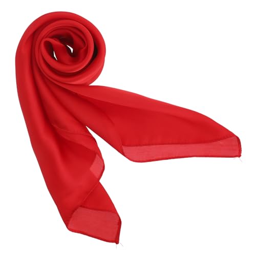 Ptwola 70 x 70 cm Große Quadratische Schals für Damen Seide Kopftuch Bandanas Silk Head Scarf Elegant Seidentuch Haartuch Halstuch Haarschmuck Accessoire Stirnband (Rot) von Ptwola