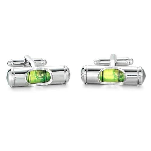 ​​Grüne Emaille-Manschettenknöpfe für Herren, Punk-Stil-Design, modernes französisches Hemd-Accessoire​​,Ebene,Einheitsgröße von Puasny