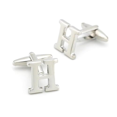 ​​Manschettenknöpfe aus Messing mit Buchstaben für Herren, 26 Designs mit englischem Alphabet, formelles Hemdzubehör​​,Farbe 5,Einheitsgröße von Puasny