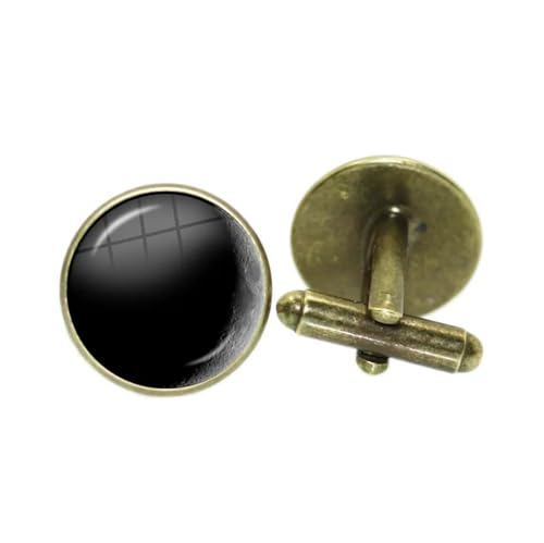 ​​Manschettenknöpfe für Herren zum Thema Mondfinsternis, 16 mm Glascabochon, Geschenk für Astronomie-Enthusiasten und Sammler​,Farbe 13,Einheitsgröße von Puasny