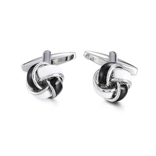 ​​Manschettenknöpfe mit gedrehtem Knoten für Herren, gold- und silberfarben, klassisches französisches Hemddesign​​,Platiniert,Einheitsgröße von Puasny