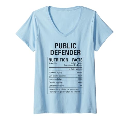 Damen Lustiger öffentlicher Verteidiger T-Shirt mit V-Ausschnitt von Public Defender Humour Gifts & Tees