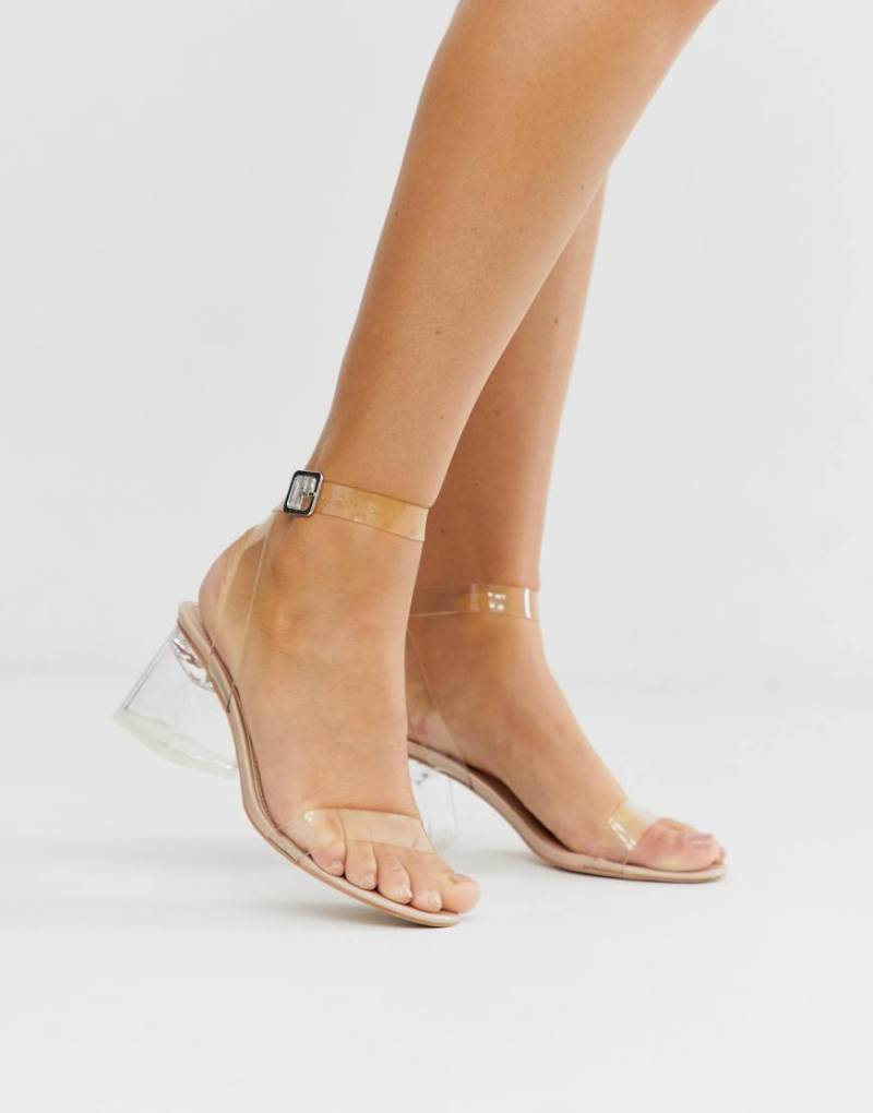 Public Desire - Afternoon - Transparente Sandalen mit mittelhohem Absatz-Neutral von Public Desire