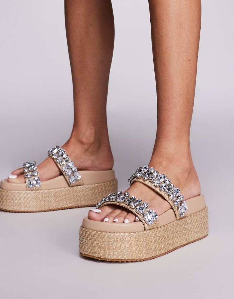 Public Desire - Duchess Update - Bast-Sandalen mit verzierten Riemen-Neutral von Public Desire