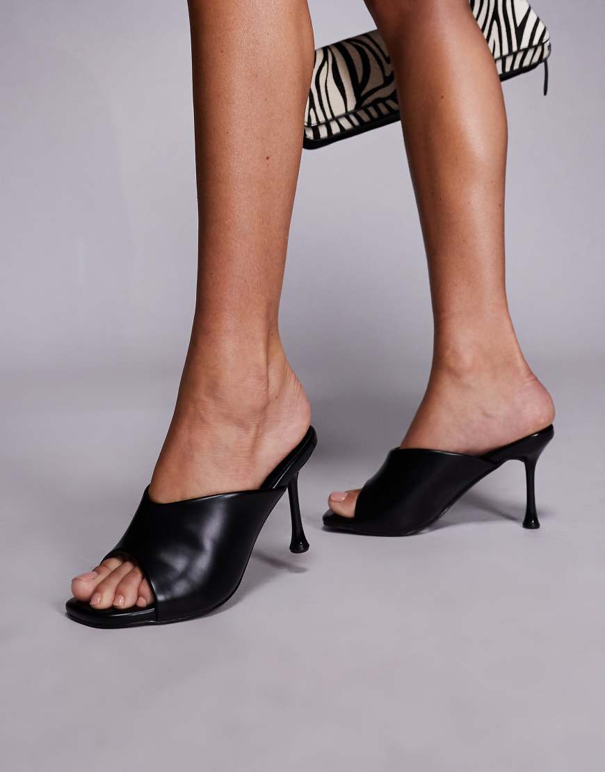 Public Desire - J'adore - Sandaletten-Mules in Schwarz mit Absatz von Public Desire