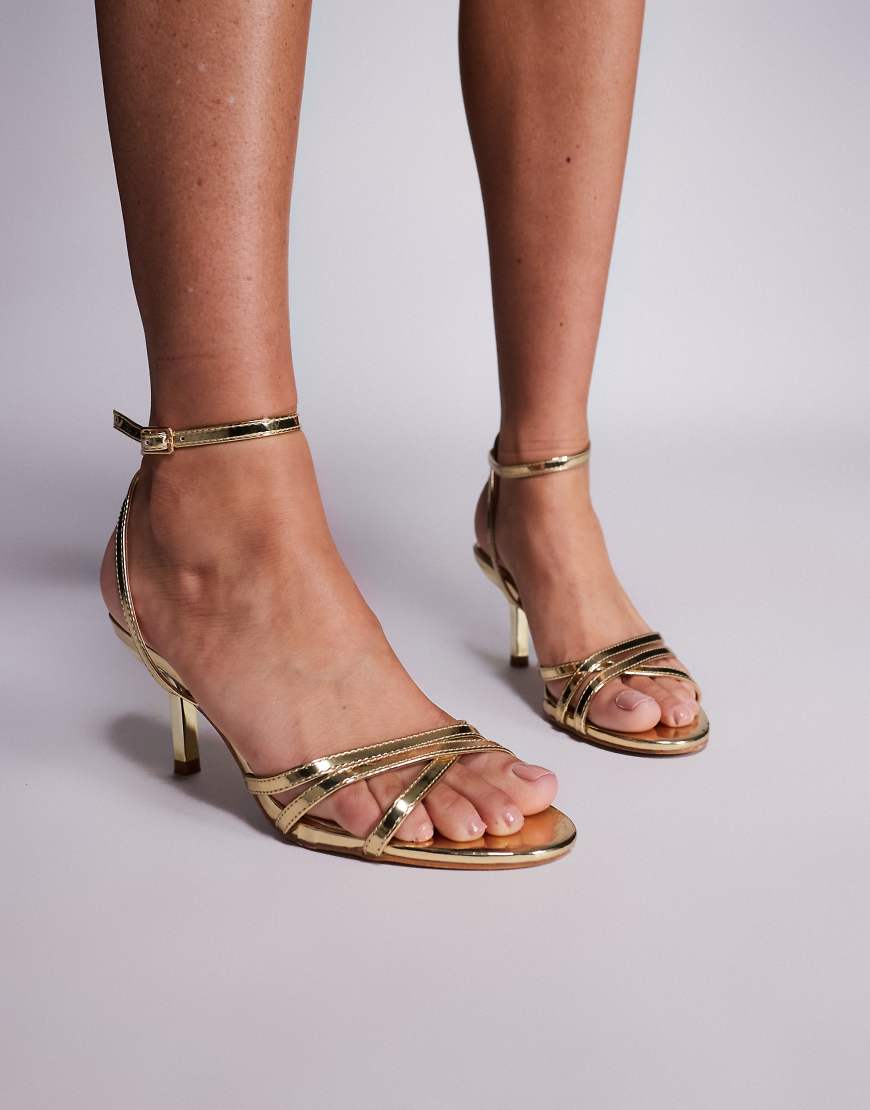 Public Desire - Juliette - Riemchen-Sandaletten in Gold-Goldfarben von Public Desire