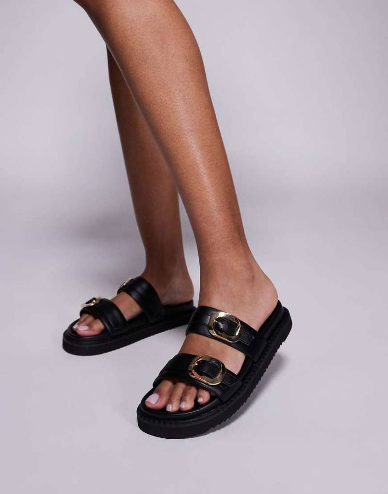 Public Desire - Lapis - Sandalen in Schwarz mit zwei Riemen-Neutral von Public Desire