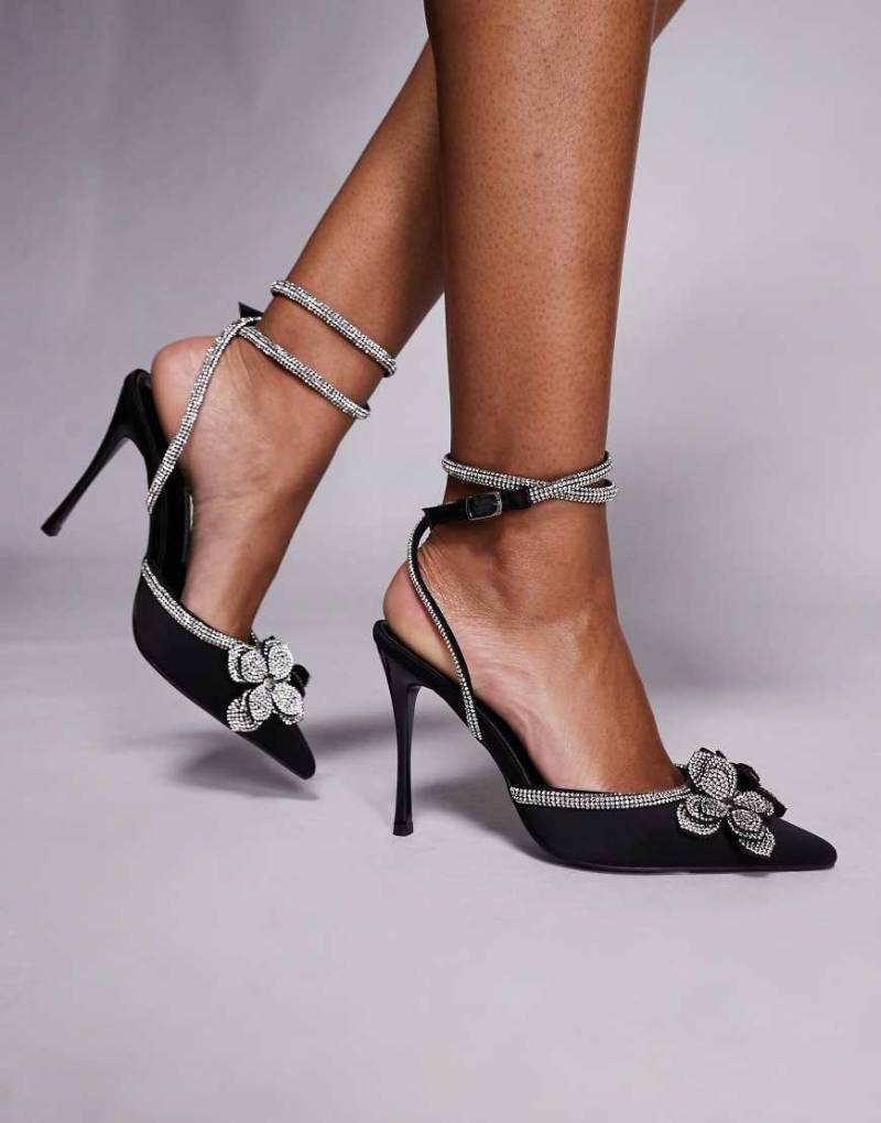 Public Desire - Plunge - Verzierte Absatzschuhe in Schwarz von Public Desire